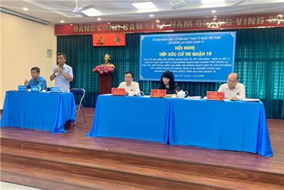 Image: Hội nghị tiếp xúc cử tri của Tổ đại biểu Hội đồng nhân dân Thành phố Hồ Chí Minh khóa X (đơn vị số 11) gặp gỡ, đối thoại với Công đoàn các cơ quan, đơn vị sự nghiệp công lập và doanh nghiệp Nhà nước trên địa bàn Quận 10 năm 2023