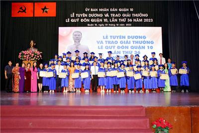 Image: Tuyên dương 44 học sinh đạt Giải thưởng Lê Quý Đôn Quận 10 lần thứ 36, năm 2023