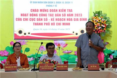 Image: Chi cục Dân số - Kế hoạch hóa gia đình Thành phố Hồ Chí Minh kiểm tra công tác dân số cụm thi đua 1 (Quận 3, 10, 11)
