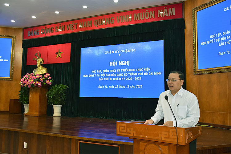 Image: Hội nghị học tập, quán triệt và triển khai thực hiện Nghị quyết Đại hội đại biểu Đảng bộ Thành phố Hồ Chí Minh lần thứ XI, nhiệm kỳ 2020 - 2025