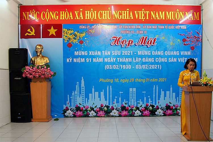 Image: Phường 10 họp mặt mừng Đảng – Mừng xuân Tân Sửu năm 2021, Kỷ niệm 91 năm ngày thành lập Đảng Cộng sản Việt Nam (03/02/1930 – 03/02/2021)
